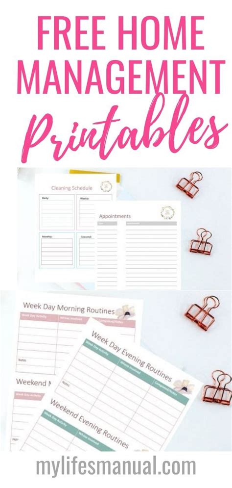 home management printables  great  organizing