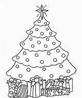 Coloring Christmas Tree Pages Kids Print sketch template