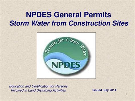 ppt npdes general permits storm water from construction sites