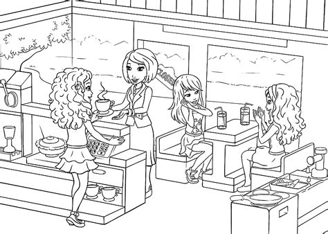 lego cafe coloring page  kids printable  lego friends lego