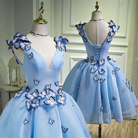 cute blue butterfly short prom gown cute homecoming dress on storenvy