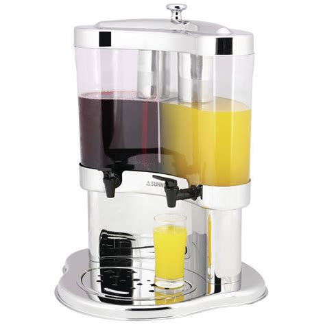 dual   polycarbonate  stainless ice chamber beverage dispenser