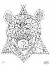 Coloring Pages Tribal Bear Pattern Zentangle Horse Adults Printable Book Animals Folk Supercoloring Print Drawing Getdrawings Getcolorings Color Colorings sketch template