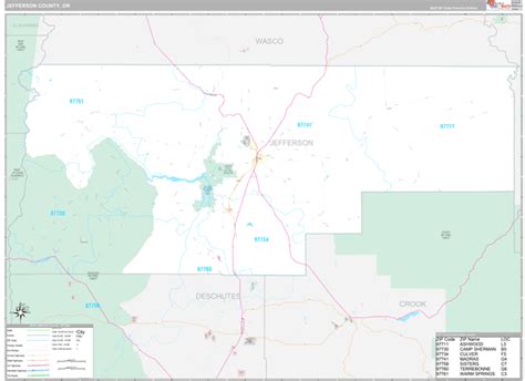 Jefferson County Or Wall Map Premium Style By Marketmaps Mapsales