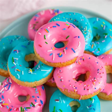 classic baked donut recipe  colorful glaze  colorful glaze