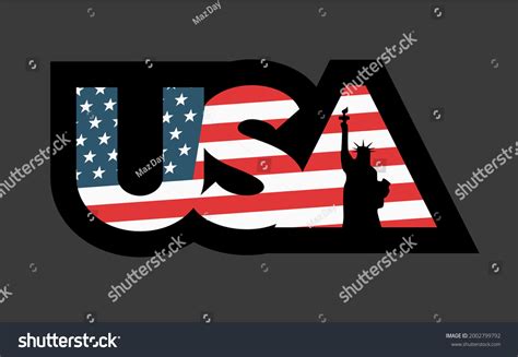 usa writing american flag stock vector royalty