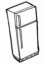Nevera Coloring Congelador Kleurplaat Koelkast Diepvriezer Refrigerator Cocina Utensilios sketch template