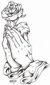 Hands Praying Prayer Drawing Tattoo Hand Rose Clipart Coloring Drawings Jesus Roses Tattoos Line Pages Designs Draw Stone Fish Cliparts sketch template
