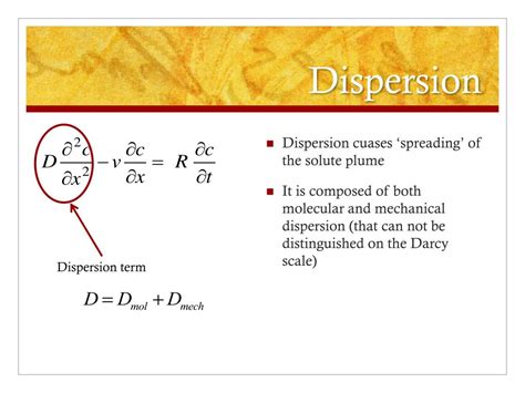 advection diffusion dispersion equation