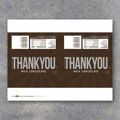 candy bar wrapper template