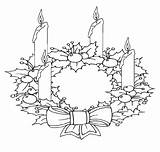 Adventskrans Kaarsen Kerstkrans Kleurplaten Wreath Versiering sketch template