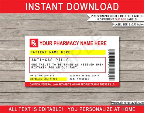 rx label template  word pill bottle label pto today   label templates