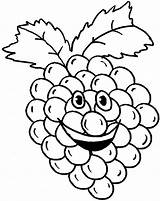 Grapes Coloring Pages Smiling Color Thrives Plant sketch template