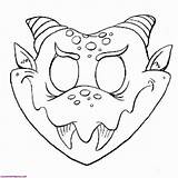 Mask Masks Coloring Halloween Scary Pages Monster Printable Template Clipart Popular Library Coloringhome sketch template