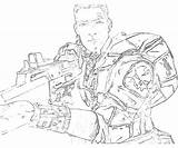 Axton Borderlands Characters Coloring sketch template
