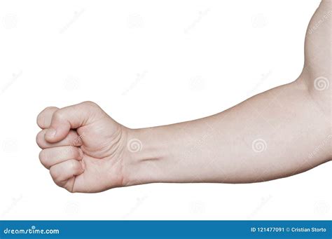 arm  hand closed   fist isolated stock image image  isolated