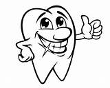 Tooth Teeth Clipart Cartoon Smiling Mouth Happy Drawing Smile Clip Line Coloring Cliparts Dental Pages Kids Smiles Healthy Library Getdrawings sketch template
