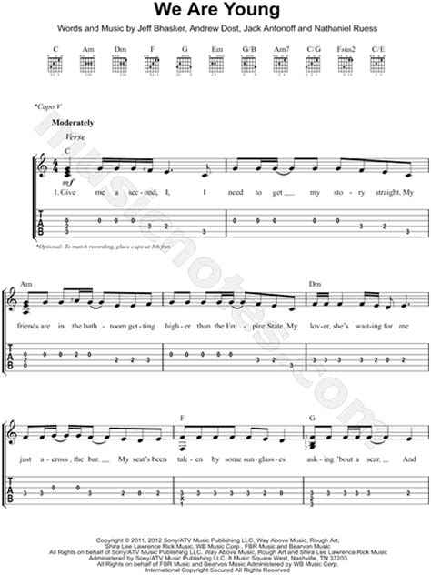 fun   young guitar tab   major