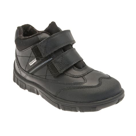 aqua splash black leather waterproof velcro boys boot