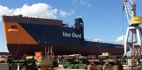 van oord cable laying vessel launched  damen anconav
