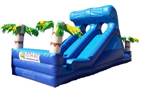 inflatable 14 dual lane surfs up tropical theme water slide