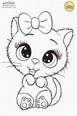 Coloring Pages Kitten Cute Bow Cat Printables Printable Cuties Kids Bojanke Preschool Print раскраски Unicorn Cutie Animal Colouring Color Sheets sketch template