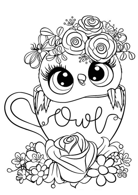 easy  print owl coloring pages owl coloring pages cartoon