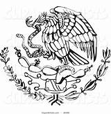 Eagle Mexican Flag Snake Vector Cactus Mexico Coat Clipart Arms Drawing Coloring Rey David Septiembre Symbols Showing Perched Symbol Eating sketch template