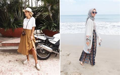 Inspirasi Ootd Pantai Simple Hijab Yang Simple Dan Modis Topwisata