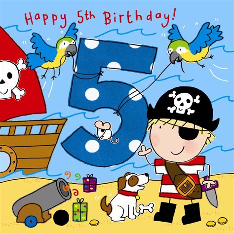 buy twizler  birthday card boy pirate age  birthday card boys