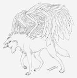 Winged Lineart Mythical Fanfiction Canine Rouge Wattpad Nicepng Clans sketch template