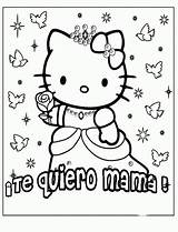 Colorear Dia Madre Feliz Hello Para Te Kitty Quiero Dibujo Dibujos Coloring Pages Mama Imprimir Ecoloringpage Este sketch template