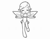 Fairy Flying Coloring Coloringcrew sketch template