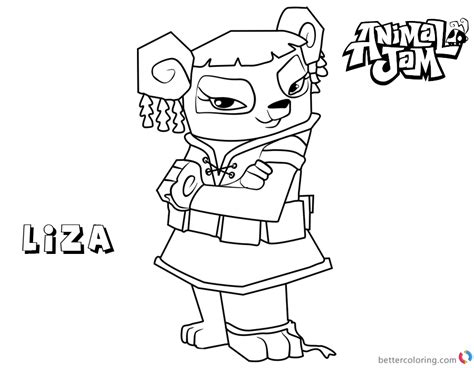 animal jam coloring pages liza  printable coloring pages