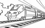 Train Electric Coloring Railroad Color sketch template
