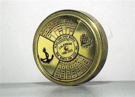 brass perpetual calendar  maritime designbrass etsy design