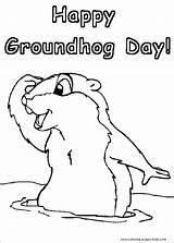 Coloring Groundhog Pages Color Printable Holiday Kids Season Sheets Sheet Happy Book Found sketch template