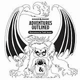 Coloring Dungeons Dragons Outlined Adventures Book Amazon sketch template