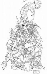 Warcraft Coloring Pages Wow Printable Book Colouring Adult Elf Line Girls Coloriage Drawings Google Search Books Druid Color Sheets Games sketch template