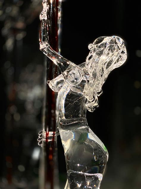 monumental bohemian czech contemporary erotic figural art glass