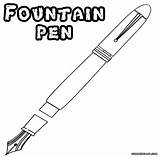 Pen Coloring Pages Fountain Print Designlooter Colorings 96kb 1000 sketch template