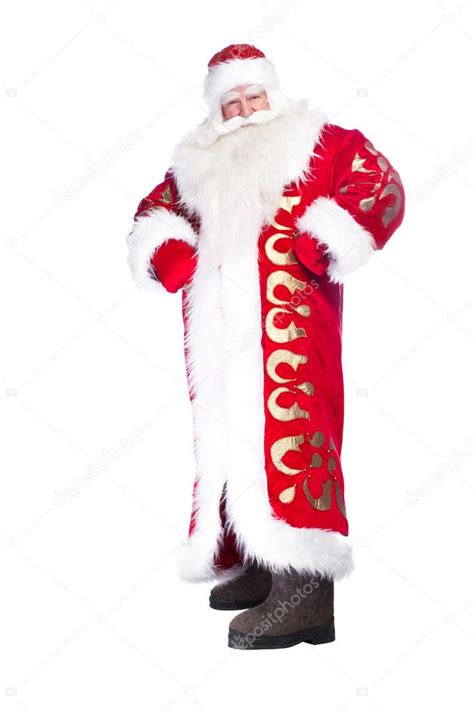 traditional christmas santa clause full body isolated stock photo
