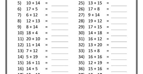 addition printable worksheets  printable addition worksheets