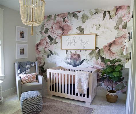 modern floral nursery  baby girl project nursery