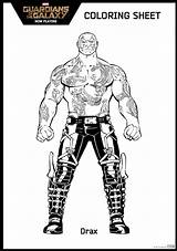 Guardianes Galaxia Guardians Marvel Drax Colorea Galaxie Galaxias Heroes Hispanaglobal Ludinet Endgame Hojas Hijo Gardiens Leerlo sketch template