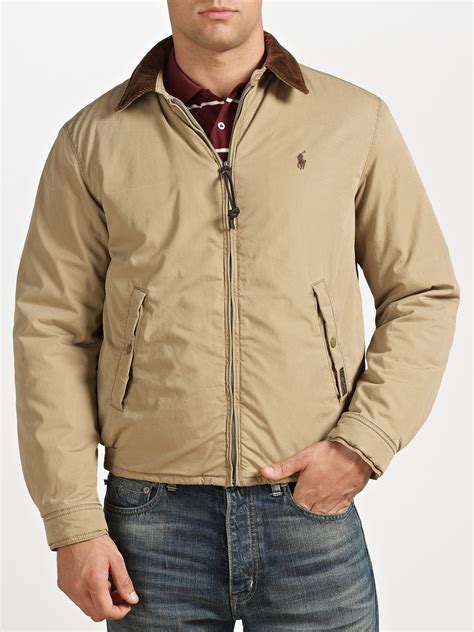 polo ralph lauren shelburne windbreaker jacket  natural  men lyst