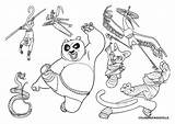 Panda Fu Kung Coloring Pages Printable Crane Oogway Monkey sketch template