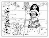 Coloring Moana Pages Kids Disney Pig Princess Printable Print Color Pui Waialiki Pua Sheets Cartoon Children Tui Chief Adult Everfreecoloring sketch template
