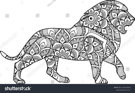 lion coloring page kids stock vector royalty