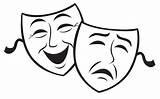 Comedy Tragedy Masks Mask Clipart Cliparts Drama Theatre Attribution Forget Link Don sketch template